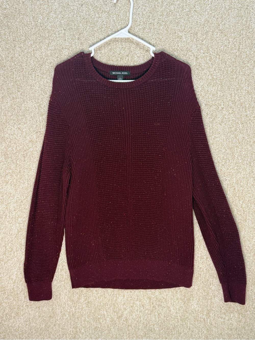 Large Michael Kors‎ sweater MK knit preppy sweater speckled color textured heavy